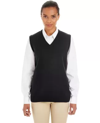 Harriton M415W Ladies' Pilbloc™ V-Neck Sweater V BLACK