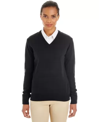 Harriton M420W Ladies' Pilbloc™ V-Neck Sweater BLACK