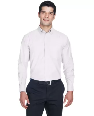 Harriton M600 Men's Long-Sleeve Oxford with Stain- WHITE