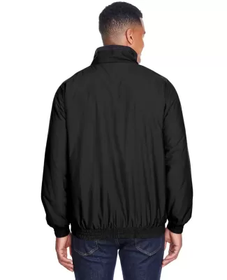 Harriton M740 Adult Fleece-Lined Nylon Jacket BLACK/ BLACK