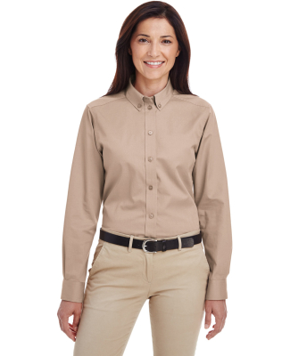 Harriton M581W Ladies' Foundation 100% Cotton Long in Khaki