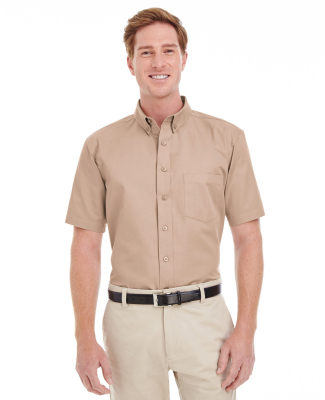 Harriton M582 Men's Foundation 100% Cotton Short-S in Khaki