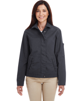 Harriton M705W Ladies' Auxiliary Canvas Work Jacke in Dark charcoal