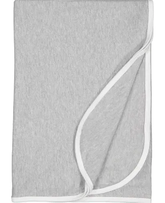 Rabbit Skins 1110 Premium Jersey Infant Blanket in Heather/ white