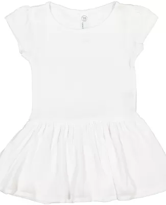 Rabbit Skins 5320 Infant Baby Rib Dress in White