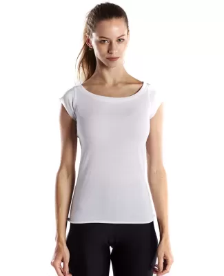 US180 US Blanks Ladies Cap Sleeve Jersey T-Shirt WHITE