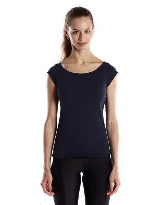 US180 US Blanks Ladies Cap Sleeve Jersey T-Shirt NAVY BLUE