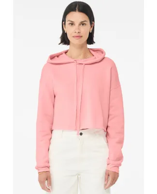 Bella + Canvas 7502 Women's Cropped Fleece Hoodie in Pink