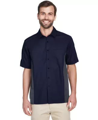 North End 87042 Men's Fuse Colorblock Twill Shirt CLASC NAVY/ CRBN