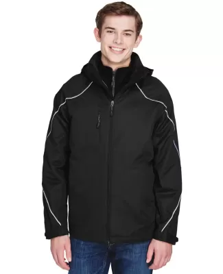 North End 88196 Men's Angle 3-in-1 Jacket with Bon BLACK
