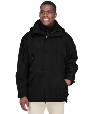 North End 88007 Adult 3-in-1 Parka with Dobby Trim BLACK