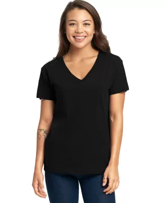 Next Level Apparel 3940 Ladies' Relaxed V-Neck T-S in Black
