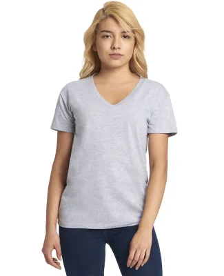 Next Level Apparel 3940 Ladies' Relaxed V-Neck T-S in Heather gray