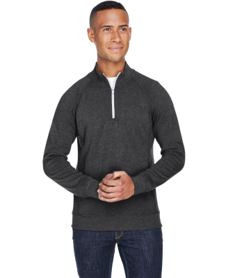 J America 8869 Triblend 1/4 Zip Pullover Sweatshir in Black triblend