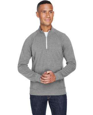 J America 8869 Triblend 1/4 Zip Pullover Sweatshir in Smoke triblend