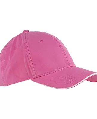 BX004 Big Accessories 6-Panel Twill Sandwich Baseb in Pink/ white
