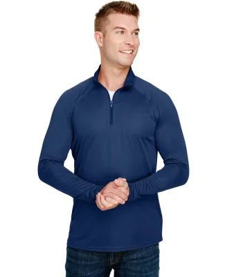 A4 Apparel N4268 Adult Daily Polyester 1/4 Zip in Navy