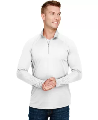 A4 Apparel N4268 Adult Daily Polyester 1/4 Zip in White