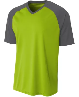 A4 Apparel NB3373 Youth Polyester V-Neck Strike Je LIME/ GRAPHITE