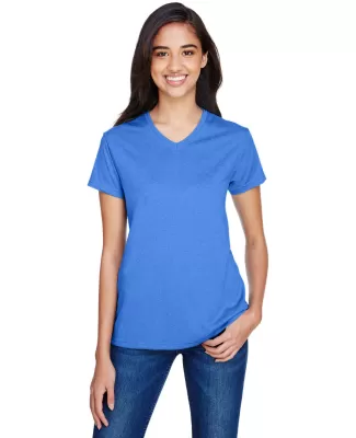 A4 Apparel NW3381 Ladies' Topflight Heather V-Neck in Royal