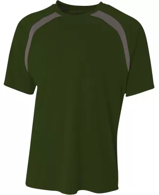 A4 Apparel N3001 Men's Spartan Short Sleeve Color  in Forest/ graphite