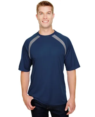 A4 Apparel N3001 Men's Spartan Short Sleeve Color  in Navy/ graphite