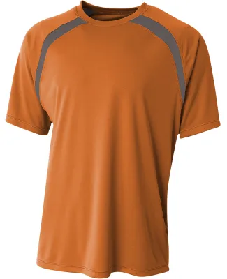 A4 Apparel N3001 Men's Spartan Short Sleeve Color  in Orange/ graphite