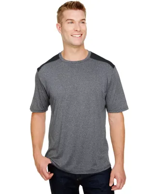 A4 Apparel N3100 Men's Tourney Heather Color Block HEATHER/ BLACK