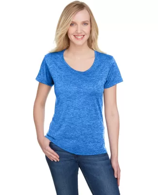A4 Apparel NW3010 Ladies' Tonal Space-Dye T-Shirt in Light blue