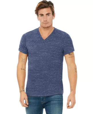 BELLA+CANVAS 3005 Cotton V-Neck T-shirt in Navy marble