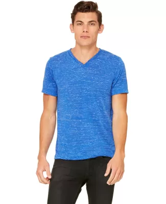 BELLA+CANVAS 3005 Cotton V-Neck T-shirt in True royal mrble