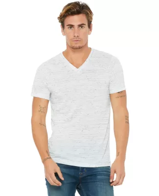 BELLA+CANVAS 3005 Cotton V-Neck T-shirt in White marble
