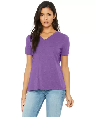 BELLA 6405 Ladies Relaxed V-Neck T-shirt in Purple triblend