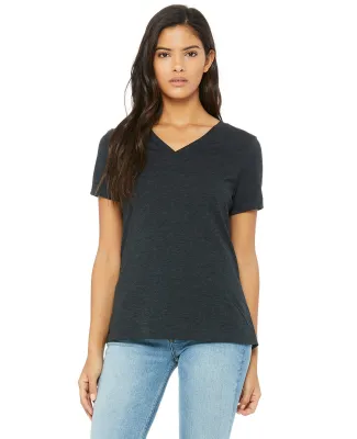 BELLA 6405 Ladies Relaxed V-Neck T-shirt in Chrc blk triblnd