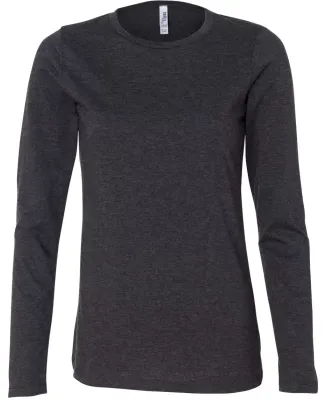 BELLA 6450 Womens Long Sleeve Missy T-Shirt DRK GREY HEATHER