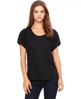 BELLA 8801 Womens Jersey Flowy Shirt in Black