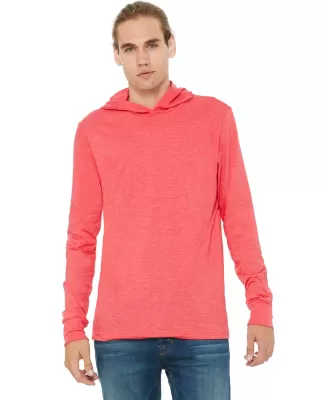 BELLA+CANVAS 3512 Unisex Jersey Hooded T-Shirt in Heather red