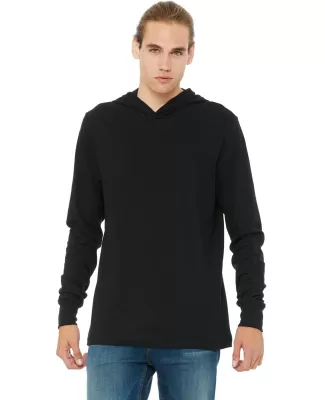 BELLA+CANVAS 3512 Unisex Jersey Hooded T-Shirt in Black