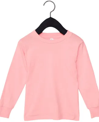 Bella + Canvas 3501T Toddler Jersey Long Sleeve Te in Pink