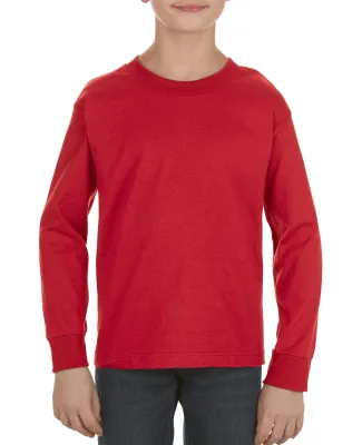 Alstyle 3384 Classic Youth Long Sleeve Tee in Red