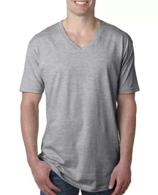 Next Level 3200 Fitted Short Sleeve V in Heather gray