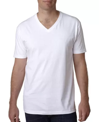 Next Level 3200 Fitted Short Sleeve V in White