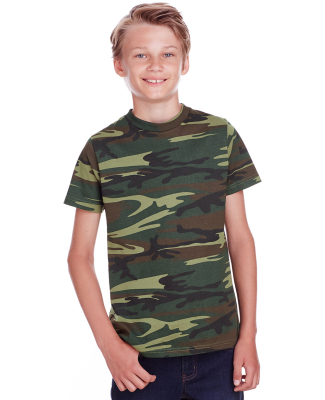 Code V 2207 Youth Camouflage T-Shirt in Green woodland