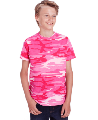 Code V 2207 Youth Camouflage T-Shirt in Pink woodland