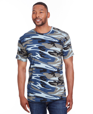 Code V 3907 Adult Camo Tee in Blue woodland