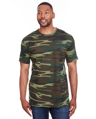 Code V 3907 Adult Camo Tee in Green woodland