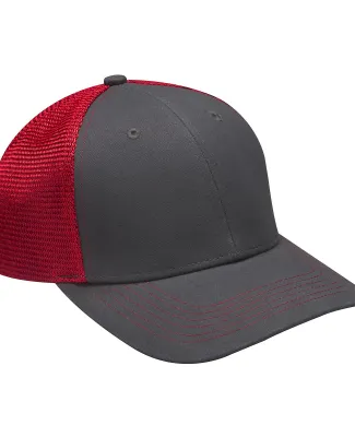 Adams Hats PR102 Brushed Cotton/Soft Mesh Trucker  in Red