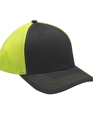 Adams Hats PR102 Brushed Cotton/Soft Mesh Trucker  in Neon yellow