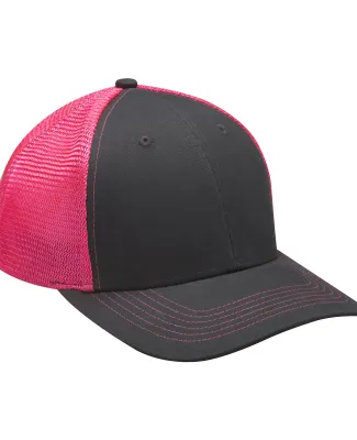 Adams Hats PR102 Brushed Cotton/Soft Mesh Trucker  in Neon pink