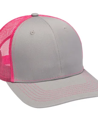 Adams Hats PV112 Adult Eclipse Cap in Grey/ hot pink